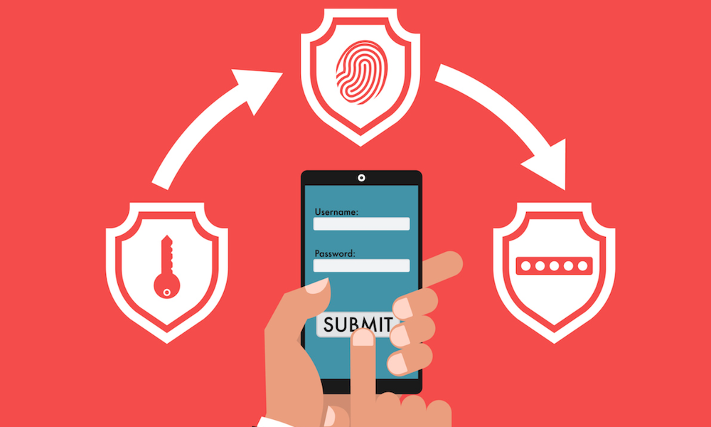 The Importance Of Two-Factor Authentication - Loging Into A Phone Graphic